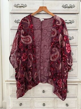 Umgee Boho Fairy Burnout Velvet Cardigan